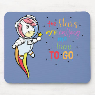 Mousepad Unicórnio divertido como astronauta no universo