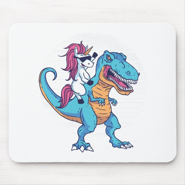 Mousepad Unicórnio e T-Rex (Frente)