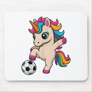 Mousepad Unicórnio Fofo de Futebol Só Garota que Ama Chutar