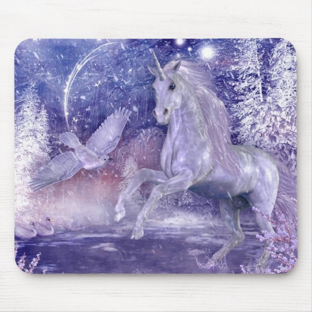 Mousepad Unicórnio Mágico, Criatura Mítica Fantástica Decor (Frente)