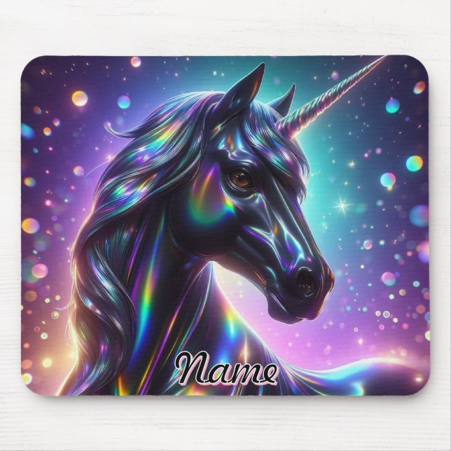Mousepad Unicórnio num Fundo Magical Sparkle (Frente)
