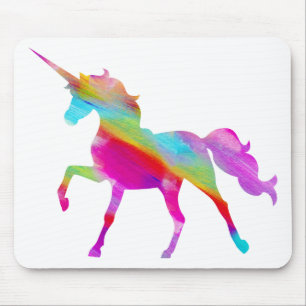 Mousepad Unicórnio prancing do arco-íris sparkly mágico