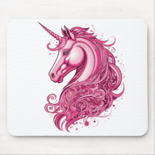 Mousepad unicórnio rosa abstrato