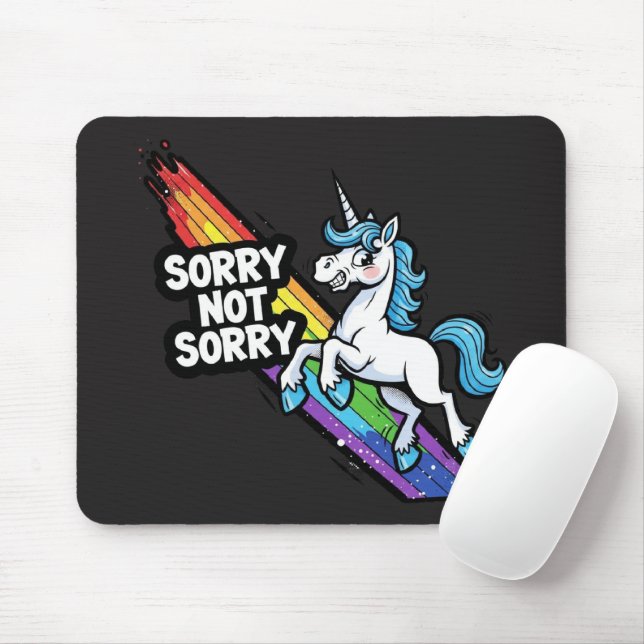 Mousepad Unicórnio Sorry not Sorry Base de Mouse (Com mouse)