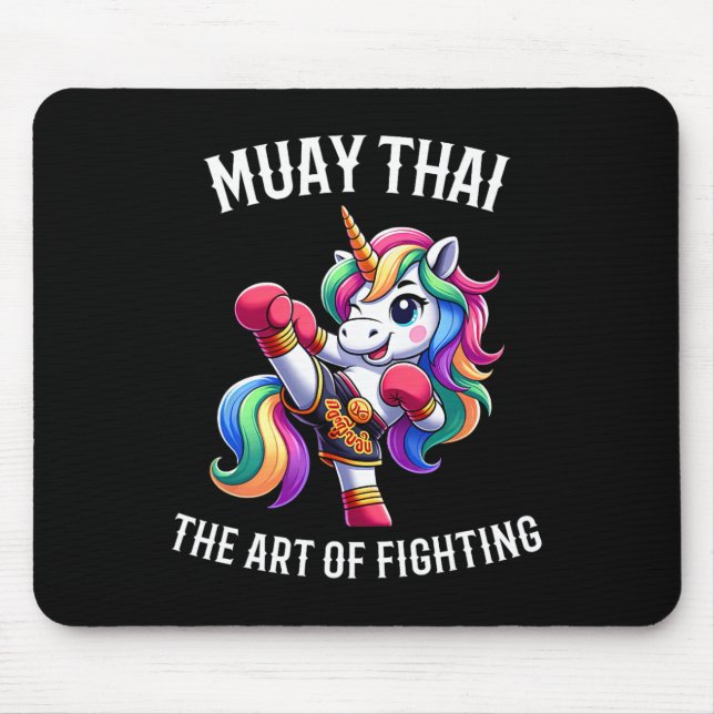 Mousepad Unicórnio Tailandês Fofo de Muay Thai - Kickboxing (Frente)