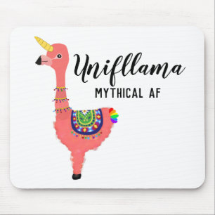 Mousepad Unifllama engraçado: Unicórnio-Flamingo-lama AF