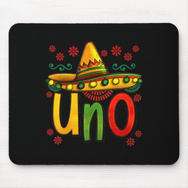 Mousepad Uno Meu Primeiro Aniversário Mexicano Cinco De May (Frente)