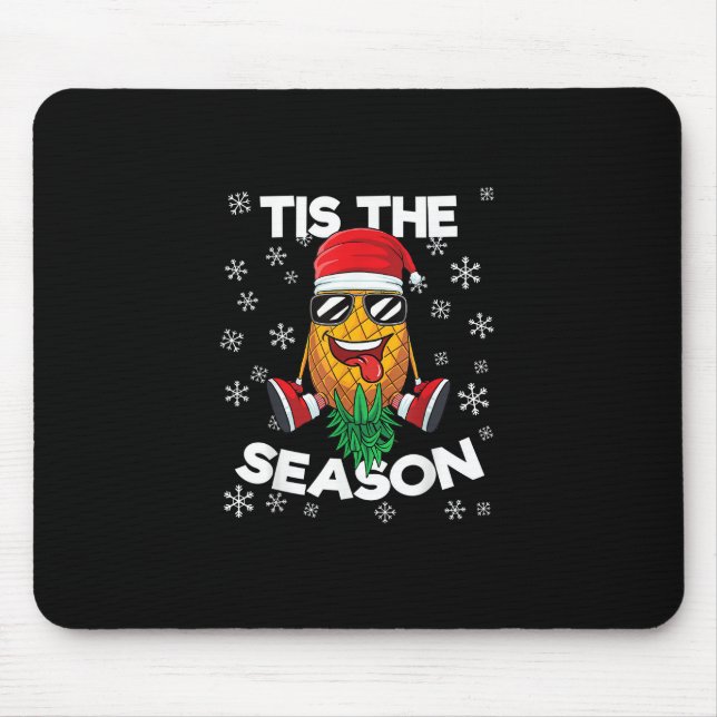 Mousepad Upside Down Pineapple Santa Tis Season Christmas S (Frente)
