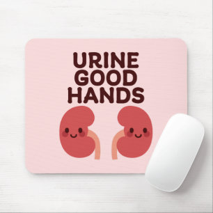 Mousepad Urina em Boas Mãos - Design de Rim Bonito Sorriso