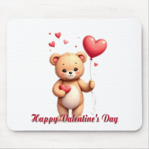 Mousepad Ursa Teddy Fofa com Coração – Feliz Dia dos Namora