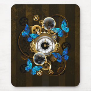 Mousepad Ursinhas Steampunk e Borboletas Azuis