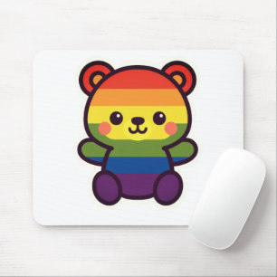 Mousepad Ursinho Arco-Íris Kawaii - Uma Esmagada LGBTQ+ Org