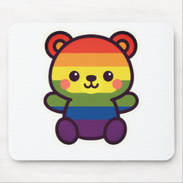 Mousepad Ursinho Arco-Íris Kawaii - Uma Esmagada LGBTQ+ Org