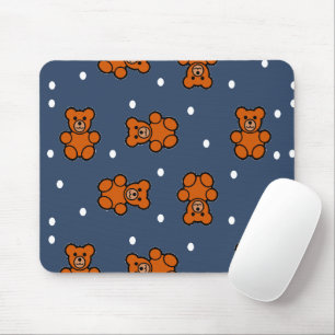 Mousepad Ursinho de pelúcia bonito na bolinhas