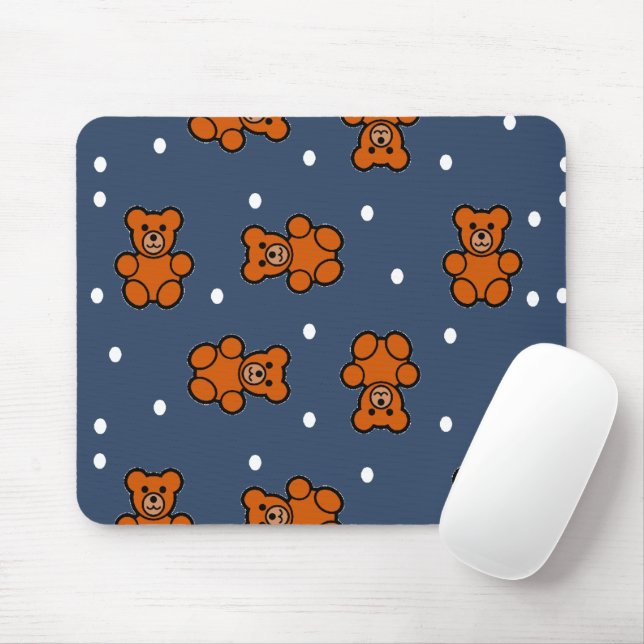 Mousepad Ursinho de pelúcia bonito na bolinhas (Com mouse)