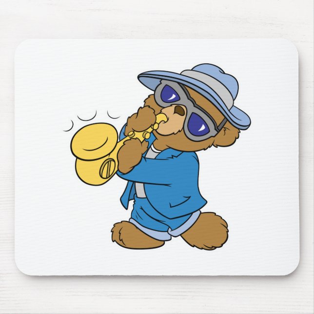 Mousepad Urso Blues saxaphone Jazz (Frente)