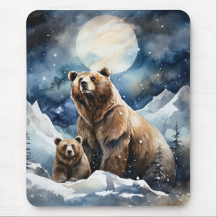 Mousepad Urso Cinzento e Bebê