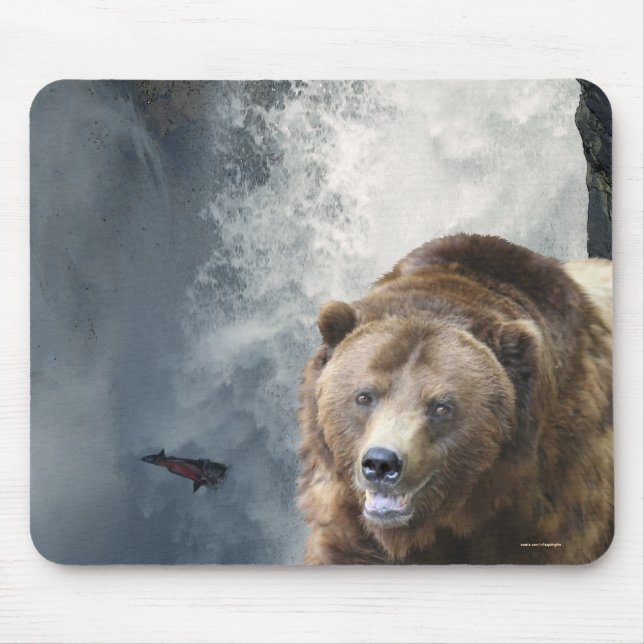 Mousepad Urso Cinzento Salmão e Válvulas Selvagens (Frente)