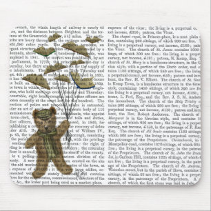 Mousepad Urso com Borboletas de Livro