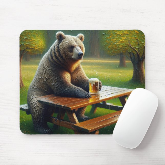 Mousepad Urso com Cerveja (Com mouse)