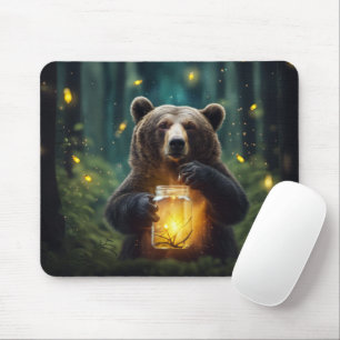 Mousepad Urso Com Vagalumes No Jar