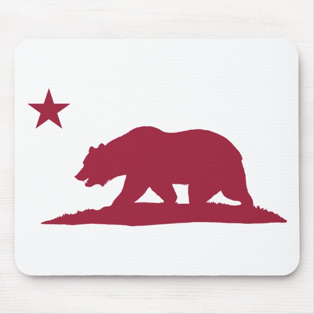 Mousepad Urso da república de Califórnia - vermelho (Frente)