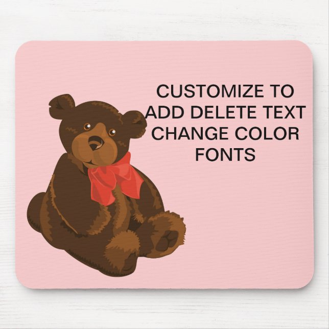 Mousepad Urso de desenho animado bonito (Frente)