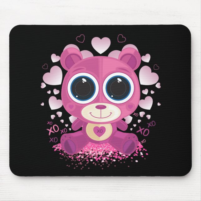 Mousepad Urso de dia de os namorados (Frente)