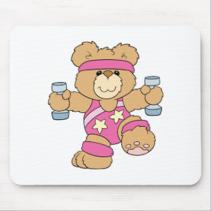 Mousepad Urso de exercícios fitness fofo