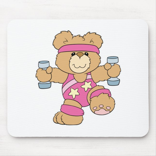 Mousepad Urso de exercícios fitness fofo (Frente)