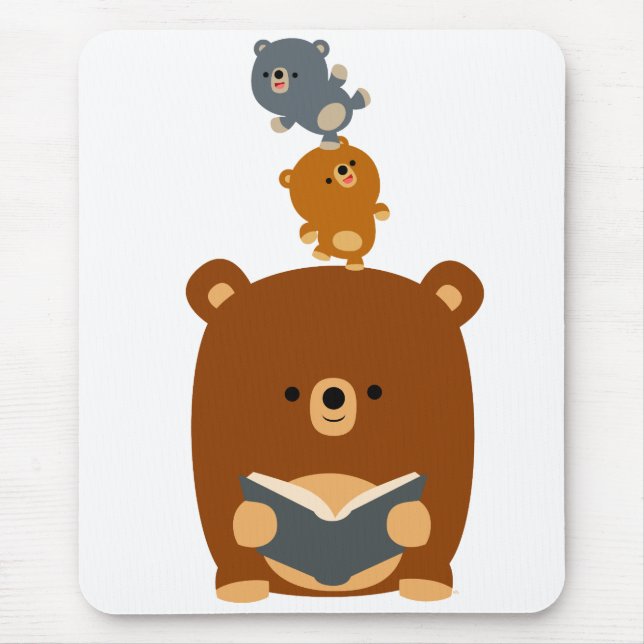 Mousepad Urso de Leitura de Cartoon e Bocal de Cubs (Frente)