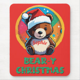 Mousepad Urso de Natal Bonito Adorável Kawaii Chibi