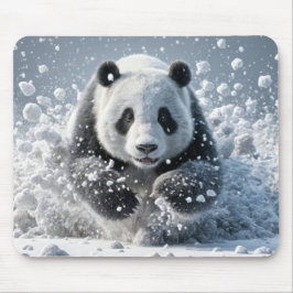 Mousepad Urso De Panda Correndo Na Neve