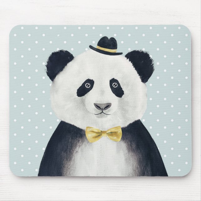 Mousepad Urso de panda da aguarela (Frente)