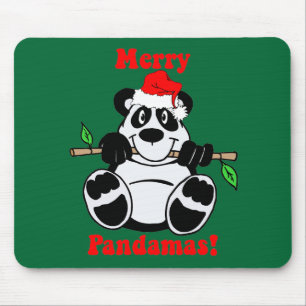 Mousepad Urso de panda engraçado do Natal