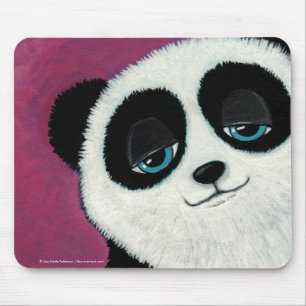 Mousepad Urso de panda lunático bonito com olhos azuis