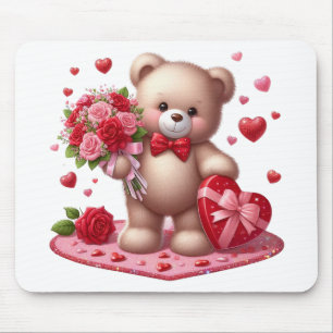 Mousepad Urso de pelúcia Dia de os namorados