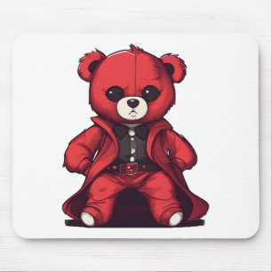 Mousepad Urso de pelúcia fofo menino vermelho