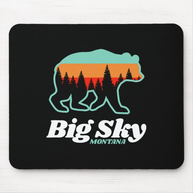 Mousepad Urso de Snowboard do Big Sky Montana (Frente)