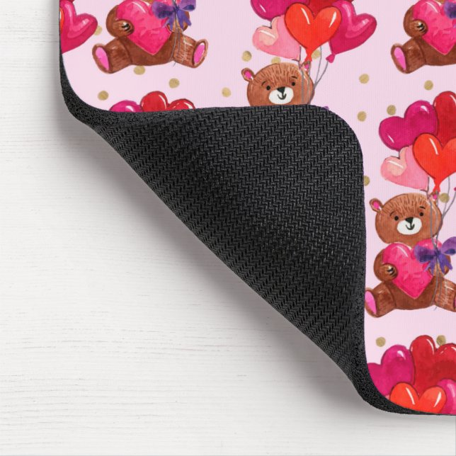 Mousepad Urso De Teddy Com Balões De Coração (Canto)