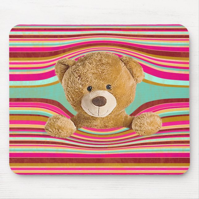 Mousepad Urso De Teddy Em Estrias (Frente)