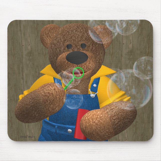 Mousepad Urso Dinky: Bolhas de sopro (Frente)