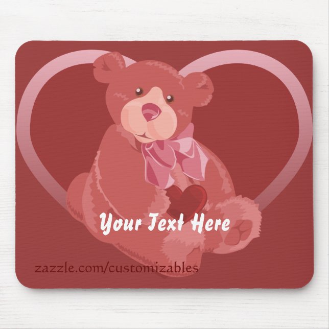 Mousepad Urso do dia de os namorados (Frente)