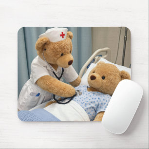 Mousepad Urso Enfermeiro com Estetoscópio