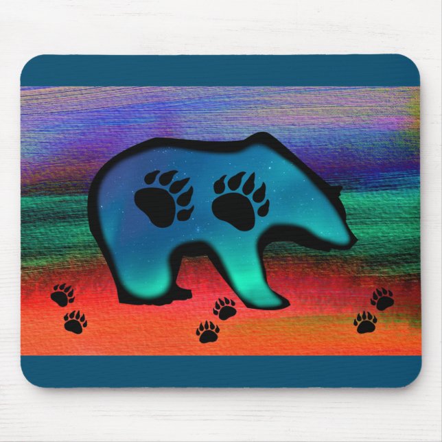 Mousepad Urso-Espírito das Luzes do Norte do Urso (Frente)