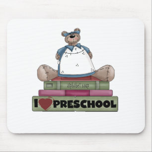Mousepad Urso eu amo o pré-escolar