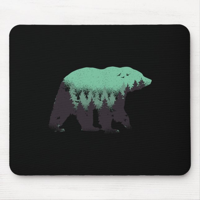 Mousepad Urso Floresta Natureza Grizzly A Caminhar Ao Exter (Frente)