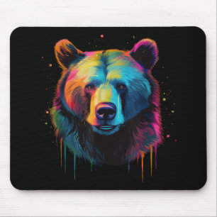 Mousepad Urso Grizzly Aproxima Urso Cinza Grande Pop