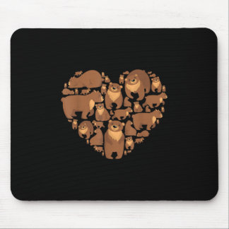 Mousepad Urso Grizzly Passa O Urso Do Coração Adorava Ataqu