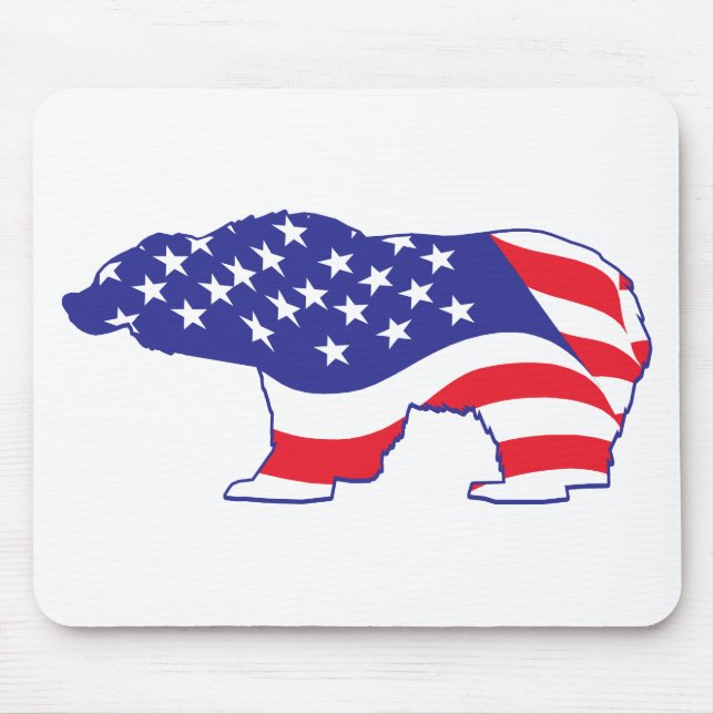 Mousepad Urso Grizzly Patriótico (Frente)